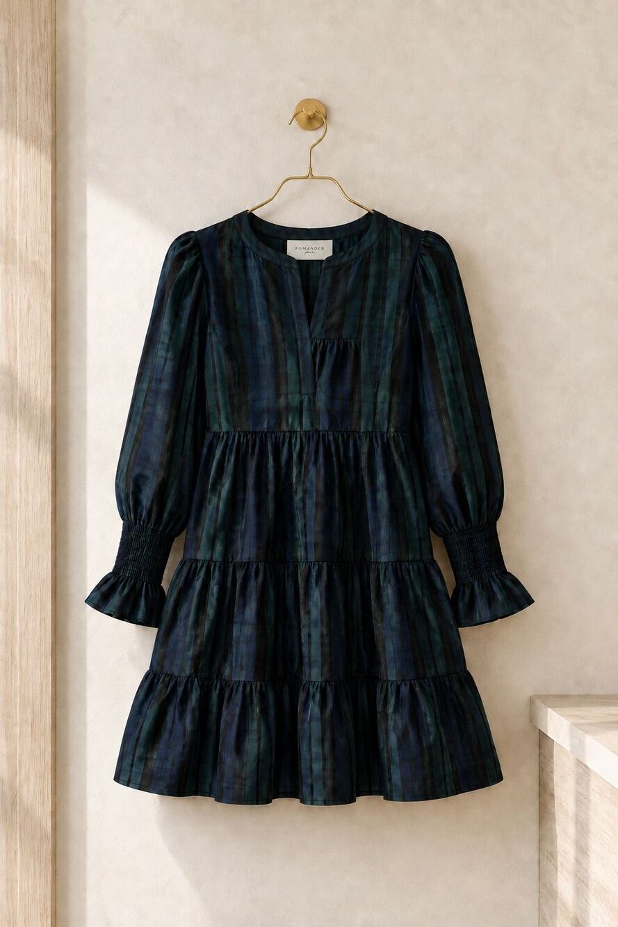 NWT Pomander Place Blackwatch Kenzo Plaid Mini Dress, XS $198
